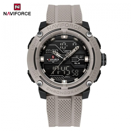 Ceas Bărbați Naviforce 7114 Gri – Funcții Multiple, Design Sport, Cronometru, Rezistent la Apă 5ATM [4]