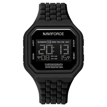 Ceasuri barbatesti - Ceas Bărbați Naviforce 7116 Negru – Design Military, Funcții Multiple, Alarmă, Rezistent la Apă 3ATM
