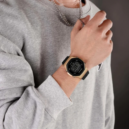 Ceas Bărbați Naviforce 7117 Negru-Bej – Funcții Multiple, Design Sport, Rezistent la Șocuri, Rezistent la Apă 5ATM [2]