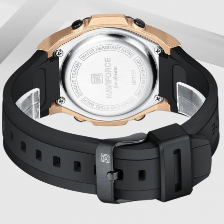 Ceas Bărbați Naviforce 7117 Negru-Bej – Funcții Multiple, Design Sport, Rezistent la Șocuri, Rezistent la Apă 5ATM [4]