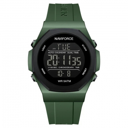 Ceasuri barbatesti - Ceas Bărbați Naviforce 7117 Verde – Funcții Multiple, Design Fashion, Rezistent la Șocuri, Rezistent la Apă 5ATM