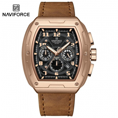 Ceas Bărbați Naviforce 8053 Maro – Funcții Multiple, Design Business, Shockproof, Rezistent la Apă 3ATM [2]