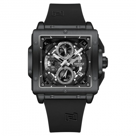 Ceasuri barbatesti - Ceas Bărbați Naviforce 8064 Negru – Funcții Multiple, Design Luxury, Cronometru, Rezistent la Apă 3ATM