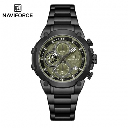 Ceas Bărbați Naviforce 8071 Negru-Verde – Funcții Multiple, Design Business, Shockproof, Rezistent la Apă 3ATM [5]