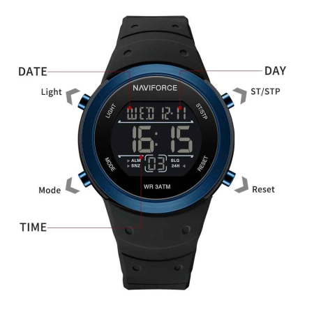 Ceas Barbatesc Naviforce 9246 Negru Albastru – Funcții Multiple, Sport, Calendar [4]