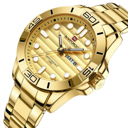 Ceas barbati Naviforce Afisare data Quartz Complet auriu [4]
