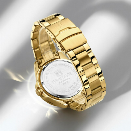 Ceas barbati Naviforce Afisare data Quartz Complet auriu [5]