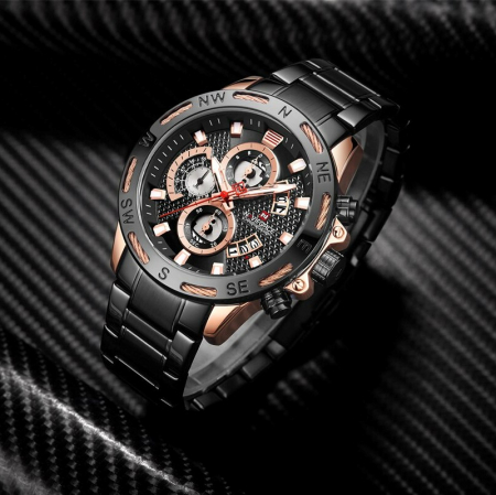 Ceas barbati Naviforce Analog Afisare data Indici fosforescenti Negru [5]