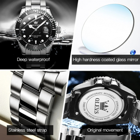 Ceas barbati Olevs Analog Quartz Elegant Business Argintiu [3]