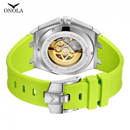 Ceas Bărbați Onola 3834 Argintiu-Verde – Design Mecanic, Luminos, Funcții Multiple, Cronograf, Rezistent la Apă 3ATM [4]