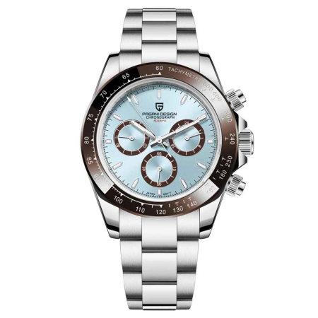 Ceasuri barbatesti - Ceas Bărbați Pagani Design PD-1644 Ice Blue, Chronograph VK63, 40mm, Sticlă Safir, Oțel Inoxidabil, Elegant Sport