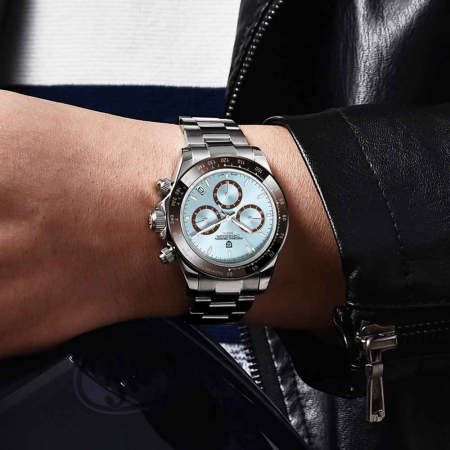 Ceas Bărbați Pagani Design PD-1644 Ice Blue, Chronograph VK63, 40mm, Sticlă Safir, Oțel Inoxidabil, Elegant Sport [2]