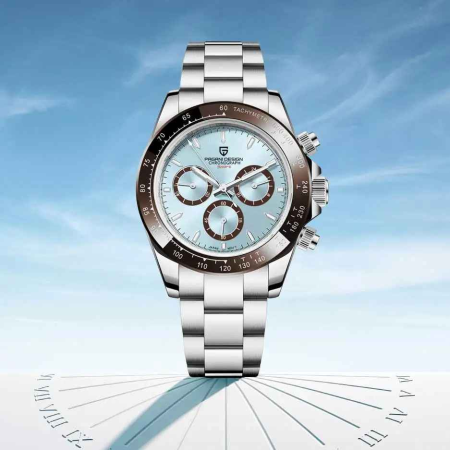 Ceas Bărbați Pagani Design PD-1644 Ice Blue, Chronograph VK63, 40mm, Sticlă Safir, Oțel Inoxidabil, Elegant Sport [3]