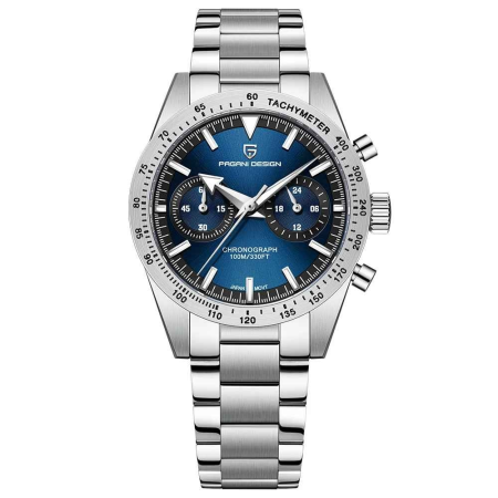 Ceasuri barbatesti - Ceas Bărbați Pagani Design PD-1766 Albastru, Chronograph VK64 Quartz, 40mm, Safir AR, Oțel Inoxidabil, 100M Rezistent la Apă