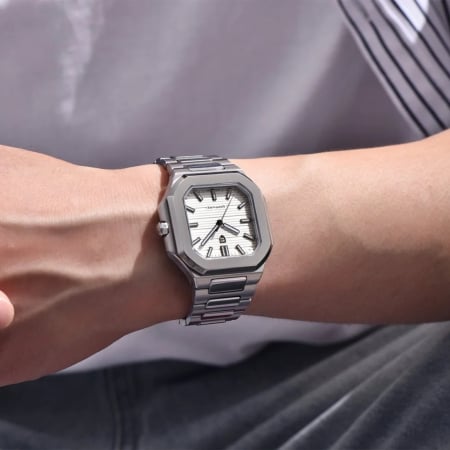 Ceas Bărbați Pagani YS019 Argintiu-Alb – Design Business, Funcții Multiple, Afișaj Luminos, Rezistent la Apă 3ATM [1]