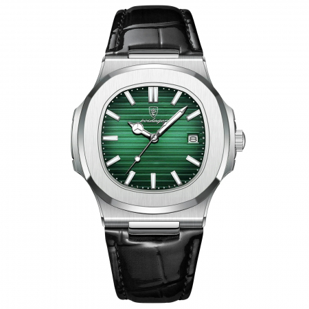 Ceasuri barbatesti - Ceas barbatesc de mana Poedagar Casual Fashion Quartz Analog Piele Negru Argintiu Verde