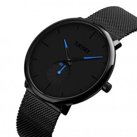 Ceasuri barbatesti - Ceas barbati Skmei Otel Bratara reglabila Quartz Analog Negru Albastru