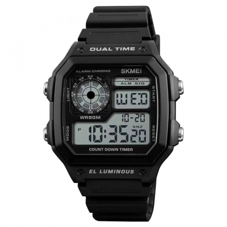 Ceasuri barbatesti - Ceas barbatesc Skmei Sport Multifunctional Digital Alarma Casual Army Negru