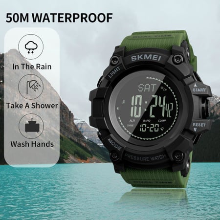 Ceas barbati Skmei Stil Militar Army Pedometru Busola Distanta parcursa Calorii Alarma [3]