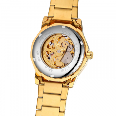 Ceas Bărbați T-Winner 8249 Auriu Mecanic – Design Business, Funcții Multiple, Rezistent la Apă 3ATM [3]