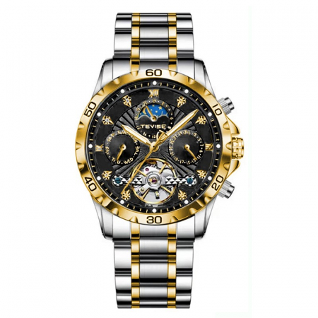 Modele noi - Ceas barbati Tevise Mecanic Automatic Business Analog Elegant ArgintiuNegru