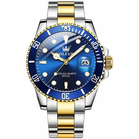 Ceas barbati Olevs Analog Quartz Elegant Fashion Business Albastru Otel [0]