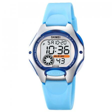 Ceasuri copii - Ceas copii Skmei Baieti Fete Led Digital Sport Casual Cronometru Alarma Albastru
