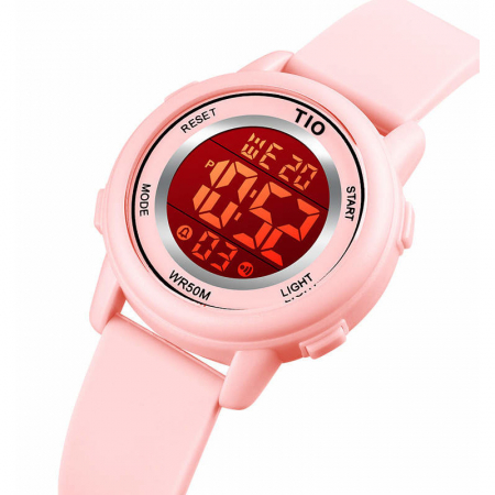 Ceas fete Digital Tio Copii Roz Cronometru Alarma Lumina fundal Confortabil [3]