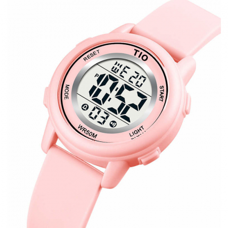 Ceas fete Digital Tio Copii Roz Cronometru Alarma Lumina fundal Confortabil [1]