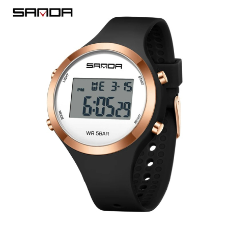 Ceas Copii Sanda 2147 Negru-Rose Gold – Design Luxury, Digital, Rezistent la Șocuri, Rezistent la Apă 5ATM [2]