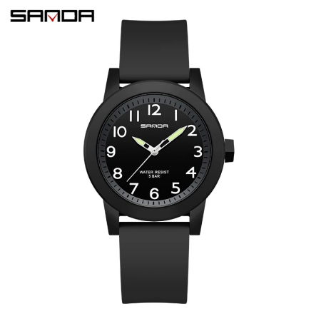 Ceas Copii Sanda 3221 Negru – Design Sport, Analog, Funcții Multiple, Rezistent la Apă 5ATM [2]