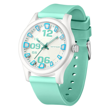 Ceasuri copii - Ceas Copii Sanda 3252 Albastru-Alb – Design Sport, Analog, Diver, Rezistent la Apă 5ATM