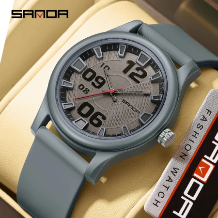 Ceas Copii Sanda 3252 Gri – Design Sport, Analog, Diver, Rezistent la Apă 5ATM [2]