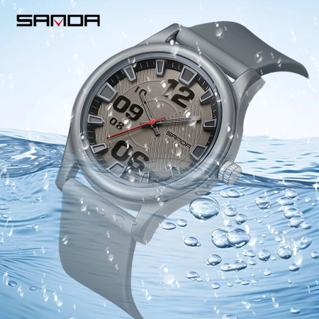 Ceas Copii Sanda 3252 Gri – Design Sport, Analog, Diver, Rezistent la Apă 5ATM [1]