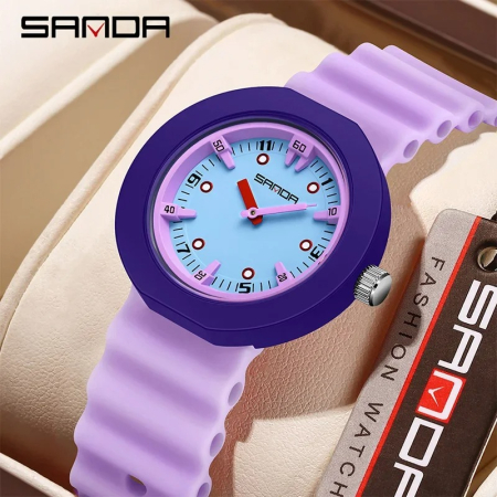 Ceas Copii Sanda 9108 Mov – Design Fashion, Analog, Rezistent la Apă 3ATM [1]