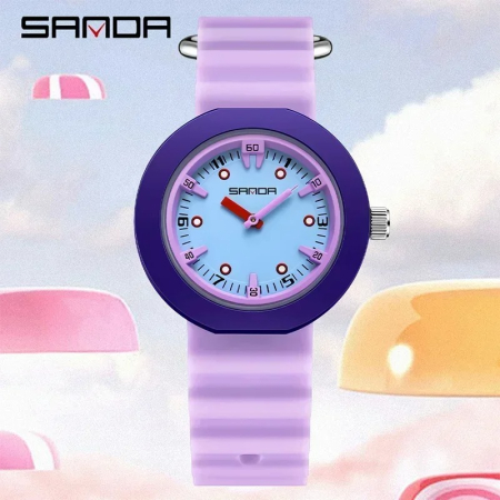 Ceas Copii Sanda 9108 Mov – Design Fashion, Analog, Rezistent la Apă 3ATM [2]