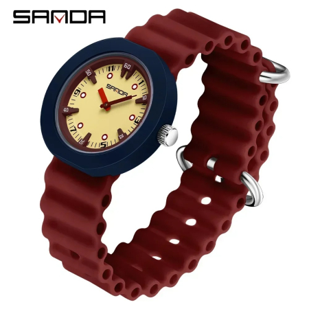 Ceas Copii Sanda 9108 Rosu – Design Fashion, Analog, Rezistent la Apă 3ATM [1]