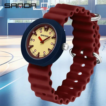 Ceas Copii Sanda 9108 Rosu – Design Fashion, Analog, Rezistent la Apă 3ATM [3]