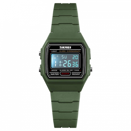 Ceasuri copii - Ceas copii Skmei Digital Data Cronometru Alarma Verde militar