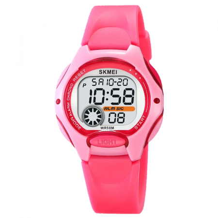 Ceasuri copii - Ceas copii de mana Skmei Led Digital Sport Casual Cronometru Alarma Roz