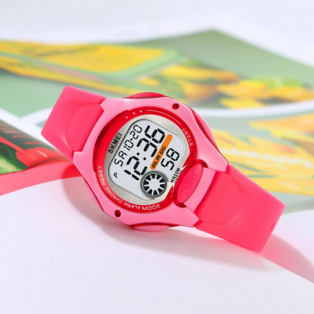 Ceas copii de mana Skmei Led Digital Sport Casual Cronometru Alarma Roz [1]