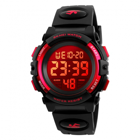 Ceasuri copii - Ceas copii Skmei Sport Baieti Casual Cronograf cronometru Alarma Negru Rosu