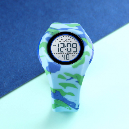 Ceas copii sport Skmei, Digital, Cronometru, Alarma, Rezistent la apa Militar [2]