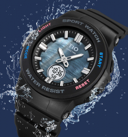 Ceas copii TIO 2076 Digital Quartz Analog Silicon Negru [1]