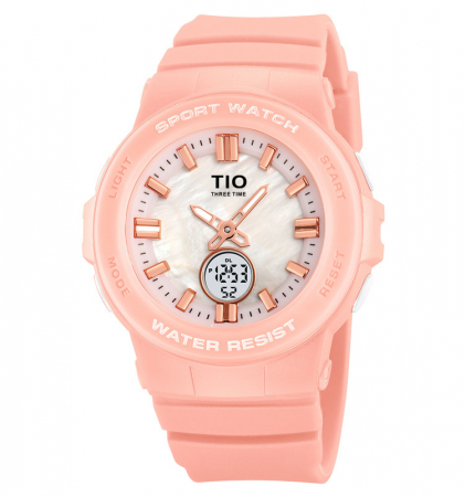 Ceas copii TIO 2076 Quartz Analog Digital Silicon Roz [0]