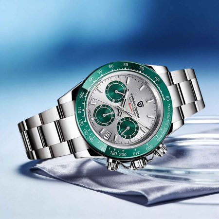 Ceas cronograf bărbătesc PAGANI DESIGN PD-1644 – quartz japonez VK63, safir, tachymeter, inox, 40mm, stil retro sport [3]