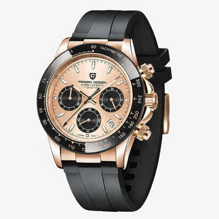 Ceasuri barbatesti - Ceas cronograf bărbați PAGANI DESIGN PD-1664, 40 mm, mecanism Japan TMI VK63, safir, curea cauciuc, stil sport elegant