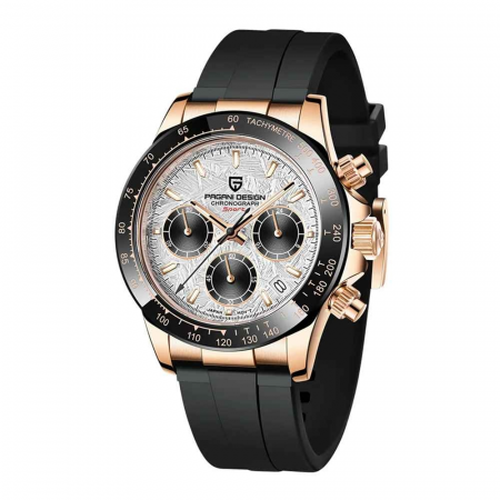 Modele noi - Ceas cronograf Pagani Design PD-1664, quartz Japan Seiko VK63, 40mm, geam safir sintetic, curea cauciuc, rezistență 100m