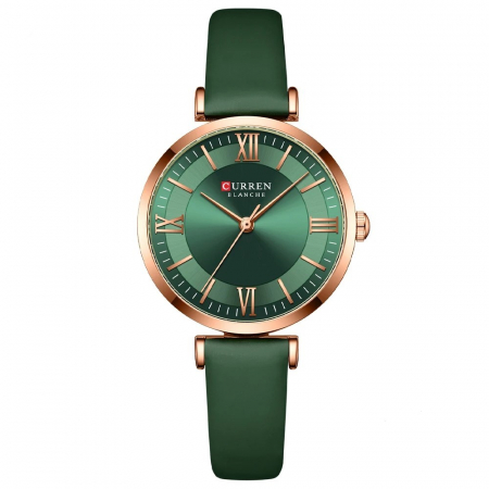 Ceasuri dama - Ceas dama Curren Elegant Casual Fashion Piele Verde