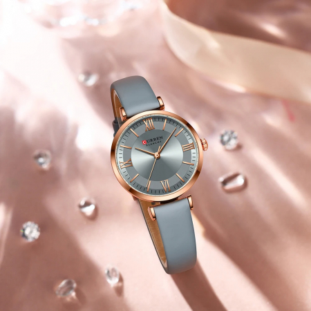 Ceas dama de mana Curren Quartz Casual Elegant Fashion Analog Gri [4]